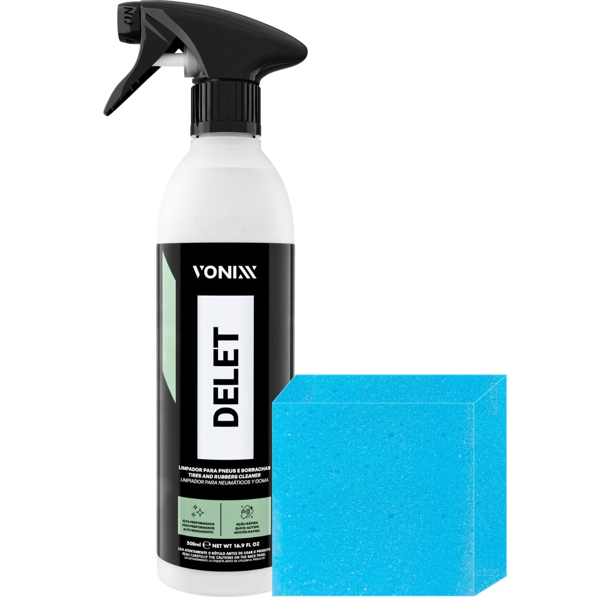 Delet 500ml Limpa Pneu Borracha Plástico Limpador Spray