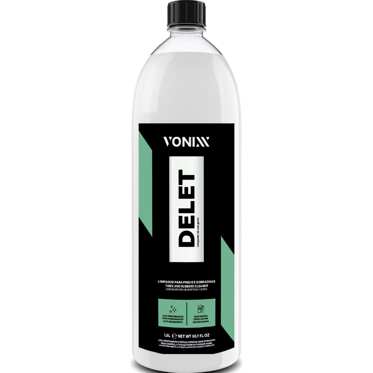 Delet 1,5L Limpa Pneu Borracha Plástico Limpador