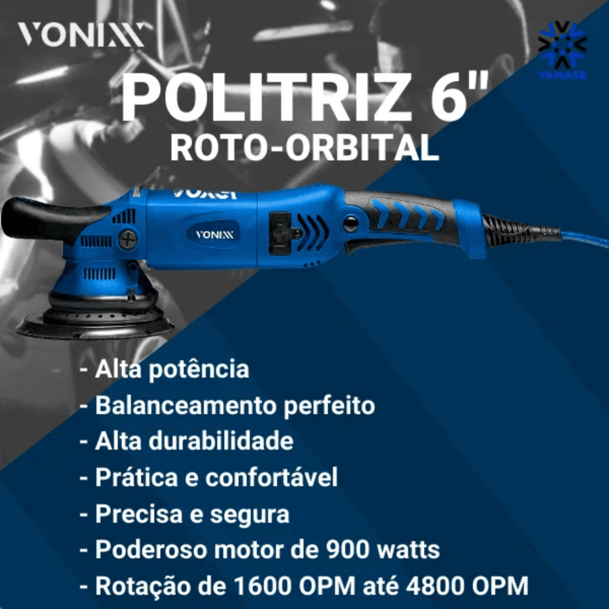 Máquina para Polimento Profissional Politriz Roto-Orbital 6" Voxer - Imagem 2
